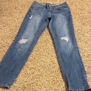 Women's Blue Distressed Jeans